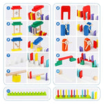 1000 Pcs Dominoes Set For Kids With Extra 11 Blocks, Wooden Building Blocks 10 Colors Dominoes Racing Tile Games Educational Toy For Kids Birthday Party With Storage Bag