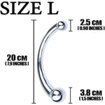 Double-Ended Dildo, Massage Wand Sex Anal Plug G Spot Metal Anal Bead, Solid Metal Curved Dual Ended Masturbation Adult Sex Toy For Couple (Large 7,8" & 18Oz)