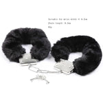 Stainless Steel Black Fluffy Handcuffs For Ankles And Wrist With Chain Set Fuzzy Sweater Hand Cuff Set For Adults Bedroom Hand Cuffs For Women Couples Iw111