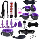 Adult Restraint Bed Restraints Sex Adults Bondaged Queen Sexy Straps With Handcuffs Bondage Restraints For Women Kit Neck To Wrist Adult Toy Kinky Play Set Yoga Sweater 14Pack (Purple)