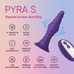 Pyra Vibrating Butt Plug With Remote - Textured Anal Plug With Suction Base & 10 Whisper-Quiet Modes, 100% Waterproof - Travel & Beginner-Friendly, Harness-Compatible Adult Sex Toys (Purple, Small)
