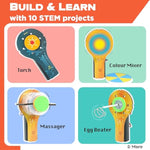Stem Kit 10-In-1 Science Experiments & Projects For Kids Ages 5-12 | Engineering Building Toy, Electronic Motor Robot Craft For Boys & Girls, Outdoor Summer Gift