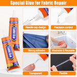 Permanent Fabric Glue for Clothes, Denim, Leather, Polyester, Fabrics, Doll Repair, and Alterations