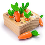 Montessori Toys For Babies 6-12 Months, Wooden Toys For 1 Year Old Boys And Girls, Educational Carrot Harvest Toy For Toddlers, Shape Sorting Matching Puzzle, Developmental Birthday Gifts