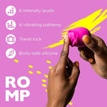 ROMP Join Teal C-Shaped Couples Vibrator & Rose Toy Pleasure Air Clitoris Sucker - Couples Sex Toys Bundle