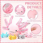 5 Pcs Axolotl Plush Set 24 Inch Mommy Axolotl Stuffed Animal With 4 Cute Plush Babies In Belly Soft Cuddly Plushie For Kids Sleeping Birthday Graduation Gift Party Favors(Pink)
