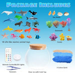 Ocean Light Up Terrarium Kit For Kids - Led Night Light Ocean Birthday Gifts For Girls & Boys Ages 4 5 6 7 8-12, Kids Arts & Crafts Kit,Christmas Gifts
