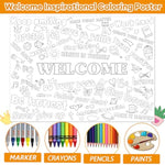 Giant Welcome Inspirational Coloring Poster for Home and Birthday Party Supplies