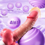 Thrusting Dildo Vibrator Sex Toys - Realistic Silicone Mouth-Shape Women Sex Toys With 8 Thrusting & Vibrating & Heating & Swing Modes, Remote Control Removable Bracket Vibrator For Women Men Pleasure