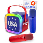 , Usa Karaoke Machine For Kids | Includes 20+ American Songs | 2 Microphones | Connect With Bluetooth For 3, 4, 5, 6, 7+ Year Olds | Toy For Girls & Boys | Super Bowl