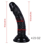 5.3 Inches Realistic Dildo, Sex Toys For G Spot Stimulator & Anal Dildos Lifelike Fake Penis For Women/Men/Gay (Black)