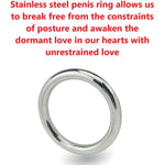 Stainless Steel Male Metal Dildo Ring, Penis Ring, Rooster Lock Ring, Physics Training Recovery Delay Ring, Adult Product