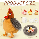 8Pcs Chicken Stuffed Animal, Stuffed Hen With Little Baby Chicks And Coop, Plush Toys For Kids, Hit Of Christmas Farm Party