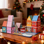 Magnetic Tiles Toy Set For Kids With 6 Large Square , Magnetic Blcok Fairytale Town Set, Magnetic Building Blocks With Road, Large Expansion Stem Building Magnet Toys For Ages 3-5 4-8 5-7 Boys Girls