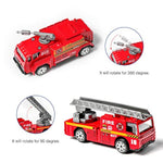 14 Pack Die-Cast Fire Truck Vehicles Sets,6 Pack Alloy Metal Fire Engine Models Car Toys And 8 Pack Firefighter, Mini Rescue Emergency Playset For Kids Boys Girls Birthday Christmas Party Favors