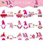 30 Pack Valentine's Day Gnome Craft Kits for Kids, DIY Paper Art Activity