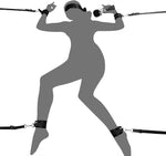 Bondage Restraint Set with Handcuffs, Ankle Cuffs, Blindfold & Tickler