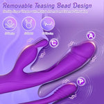 Vibrator Sex Toys For Women – 3 In 1 G Spot Vibrator Rabbit Dildo With 10 Vibration Modes & Removable Anal Plug, Clitoral And Vaginal Stimulator, Adult Sex Toys & Games For Female And Couples