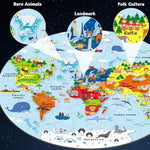 2 Sets World Puzzle United States Map Puzzle With Poster World And Us Geography Jumbo Round Floor Puzzles Jigsaw For Kids Ages 3-5 Educational Learning Toys Puzzles Christmas Birthday Gift 70 Pieces