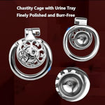 Heart Shaped Pot Cover Chastity Cage Sex Toy Set With Negative Urinal Tray, Male Penis Restraint Chastity Device, Stainless Steel Cock Cage Sm Fetish Trainer (45Mm)