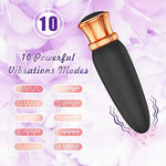 Mini Silicone Massager Sex Toy With 10 Vibration Modes Vibrator, Bullet Vibrator With Waterproof Sex Toy For Women Or Couples(Black)