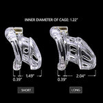 Kzpc Male Chastity Cage| Lightweight Plastic Chastity Device| Adult Toy For Men| 4 Active Sizes Rings (Transparent, Long)