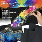 Heavy Weight Art Paper for Alcohol Ink & Watercolor - 25 Sheets A4 8x12 inches, 300gsm Black Paper