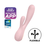 Mono Flex Connect App Vibrator Sex Toy | Adult Toys For Women | Rabbit Vibrator + App | Vibrating Sexual Pleasure Device | Stimulation Vibrators | Woman Sextoy (Pink)