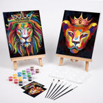 Couples Paint Party Kits Pre Drawn Canvas For Adults For Paint And Sip Date Night Games For Couples Painting Kit 8X10 Lion King Lioness Animal Couple (2 Pack) Valentine