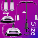 Clitoral And Nipple Pump Sex Toys, Vacuum Pumps, Pleasure Increasing Tools, Adult Sexual Pleasure Tools, Double Nipple Suckers, Clitoral Stimulator Includes 4 Suckers, Orgasm Tools (Black + 4 Cups)
