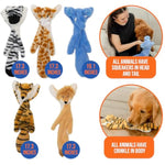 Squeaky No Stuffing Dog Toy Set – New & Improved Edition Plush Crinkle Dog Toys For Small, Medium & Large Breeds – Soft Tough Stuffless Puppy Chew Squeak Animal Supports Pet Health & Well Being 5 Pack