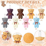 40 Sets 4.7 Inch Mini Stuffed Plush Bears Bulk Small Christmas Stuffed Animals Soft Valentines Bear Tiny Keychain Hanging Ornaments For Diy Crafts Xmas Party Favors Gifts(Retro Colors)