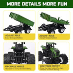 Remote Control Tractor Toy With Rc Trailer -23.6 Inches 1/16 Scale Rc Monster Truck- 2.4Ghz Toddlers Farm Vehicle Toys Set For Boys Girls Kids Ages 3-8 Year Old Birthday Gift