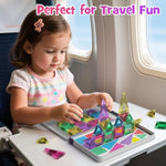 Mini Magnetic Tiles, 40Pcs Magnetic Building Blocks With Iron Box, Magnet Toys Travel Size On-The-Go Construction Set Stem Travel Toys For Boys And Girls Ages 3+