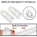 Finger Vibrator Sleeves Accessories 2Pcs Finger Sleeve Vagina Clitoral Nipple G-Spot Stimulator Anal Vaginal Expander Reusable Anal Nipple Sex Massager Stimulation For Couples Lesbian Gay (White)