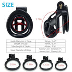 Male Chastity Device, Upgraded Ergonomic Nylon Resin Chastity Locked Cage With 4 Sizes Rings Complete Set For Prevent Erection Penis Exercise Cook Cage Bondage Restraint Kit Sex Toy (Nano)