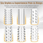 Penis Sleeve, Pennis Extender 6 Stretchy Textured Set, Cock Sleeve Enhance Erection Extended Time, Penis Extender For Adult Sex Toys For Men Couple