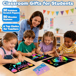 100PCS Rainbow Scratch Paper Art Supplies for Kids Arts and Crafts Toys