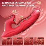 Vibrator Thrusting Dildo Sex Toys For Women - 4In1 Rose Toy With 10 Thrusting, Wiggling, Licking & Vibrating, Rabbit Vibrator For G Spot Clit Anal Stimulator, Adult Sex Toy For Women Couple