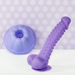 Bumpy Natural Dildo - Large G-Spot And Anal Dildo With Suction Cup, Realistic Shape With Testicles, Skin Friendly Silicone - 9.6 Inches