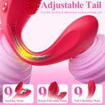 Sucking Vibrators Adult Toys for Women Sex Toys Dildo, 3 in 1 Tongue Rose Toy G Spot Vibrator for Nipple Clit Sucker, APP Control Adult Toy Dildos with 9 Suction 9 Vibration Female Sex Toy Vibrater