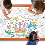 Mermaid Giant Coloring Poster for Kids, 30 x 72 Inch Large Color-In Activity Sheet