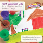 Set of 10 Clear Plastic Paint Cups for Kids Art Projects