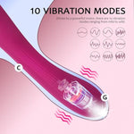 Silicone Soft Vibrating Dildo Massager For Clitoral And Anal Stimulation With 10 Vibration Patterns Adult Sex Toys For Women And Couples (Rosy Red)