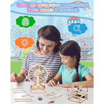 4 In 1 Stem Kits For Kids Ages 5-7 8-10 8-12,3D Wooden Puzzles, Science Project Model Craft Building Engineering Kit,Stem Toys For Ages 8-13,Birthday Gifts For Girls 6 7 8 9 10 11 12 Year Old