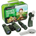 Nature Explorer Kit For Kids - Camping Gear & Accessories Play Toy Gift For Boys Outdoor Childrens Games. Birthday Gifts Toys 6 7 8 Year Old Boy. Binoculars Fan Magnifier Flashlights 5-In-1 Tool