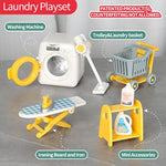 Dollhouse Furniture, Kitchen & Bathroom Toy Set,Fridge Washing Machine Set For Kids,Dollhouse Miniature Accessories,Educational Pretend Play Toys For Toddler,Boys & Girls