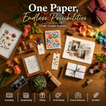 Handmade Watercolor Paper - 50 Sheets, 6 x 4 Inches, 150 GSM Virgin Cotton, Deckled Edge, Off White