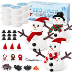 9 Pack Christmas Snowman Building Kit for Kids, Stocking Stuffers and Party Favors