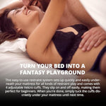 Scarlet Couture Bed Bondage System, Adult Sex Toys & Furniture For Kinky Couples, Restraint Gear & Accessories For Women Pleasure, Self Bondage Cuffs Fits Any Bed Size, Bdsm Kit